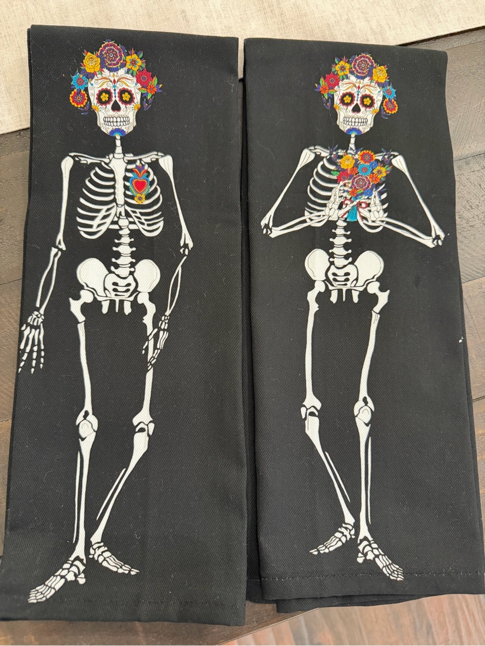 Black Day of the Dead Tea/Kitchen towels